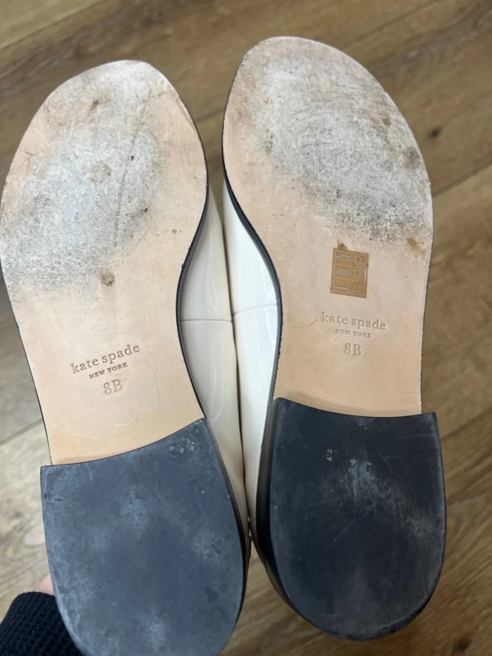 Kate Spade Lori White Patent Leather Loafers size 8B
